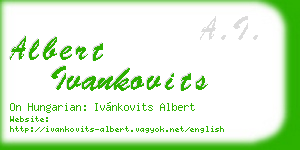 albert ivankovits business card