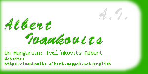 albert ivankovits business card